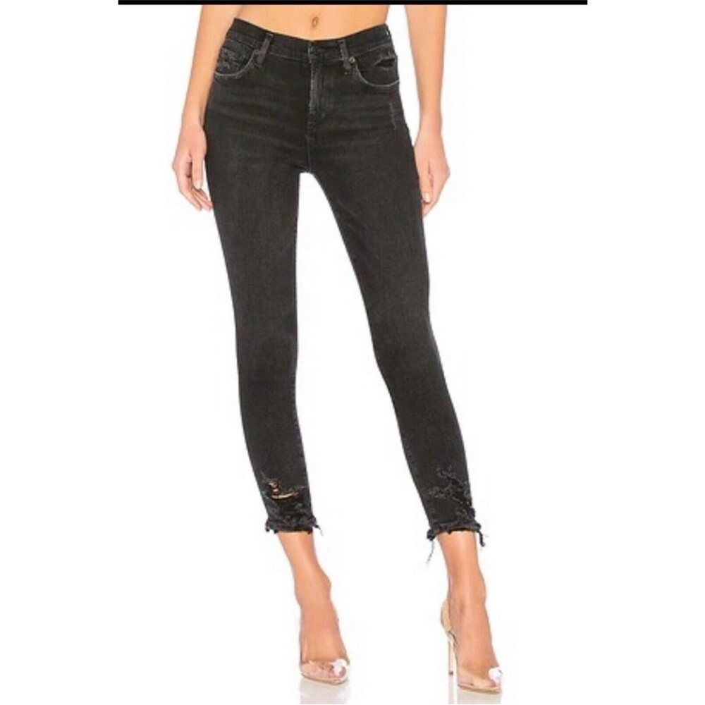 AGOLDE Sophie black Ash Chewed Hem Denim Jeans Size 28